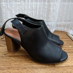 Peep-Toe Heel Booties Sandals (Mule)